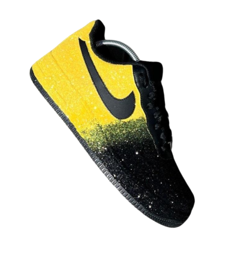 Black & yellow Glitter Air Force one custom